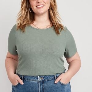 Women's Green Ribbed Top